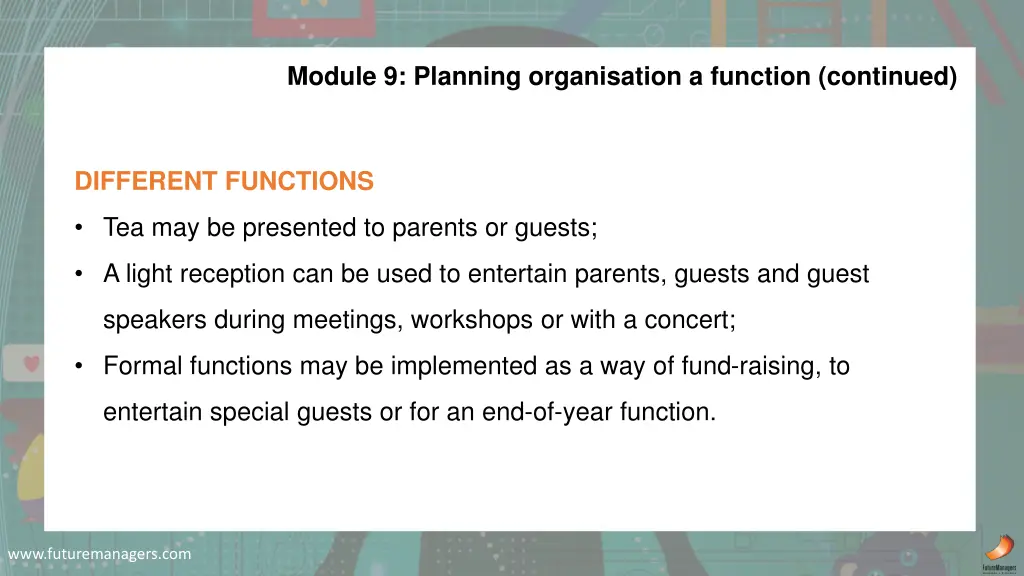 module 9 planning organisation a function 1