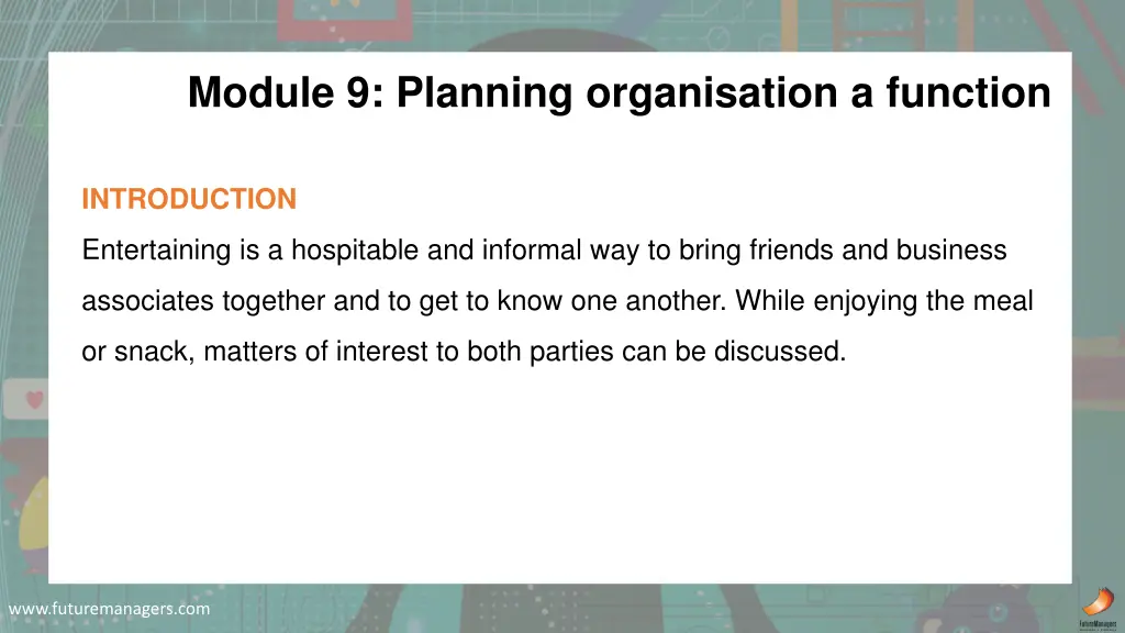 module 9 planning organisation a function