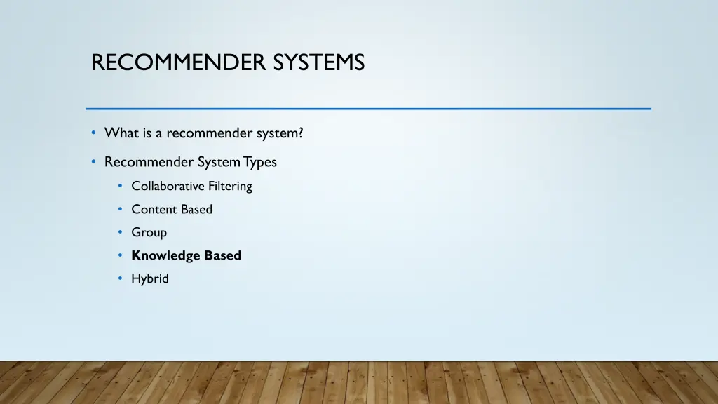 recommender systems