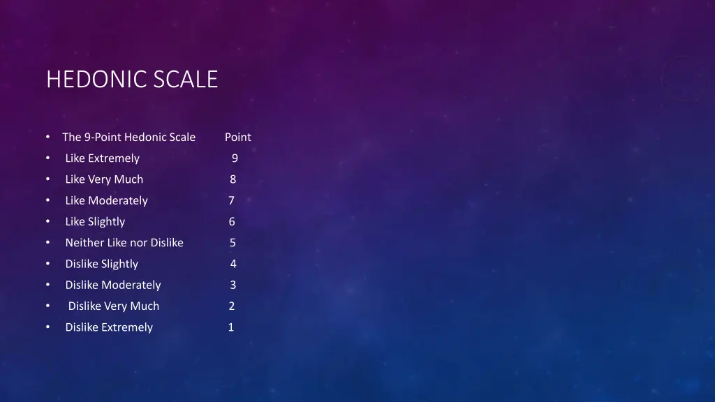 hedonic scale