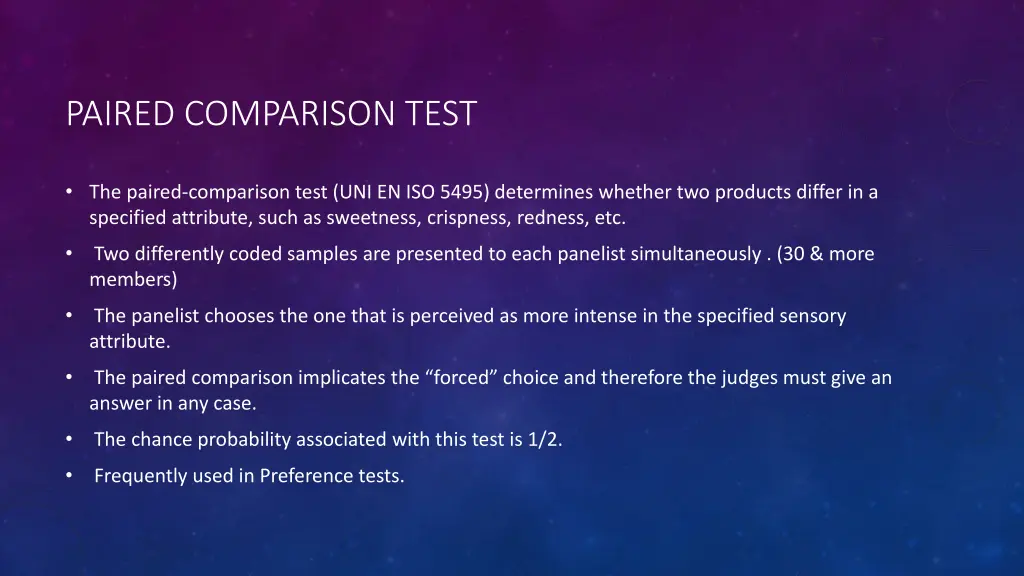 paired comparison test