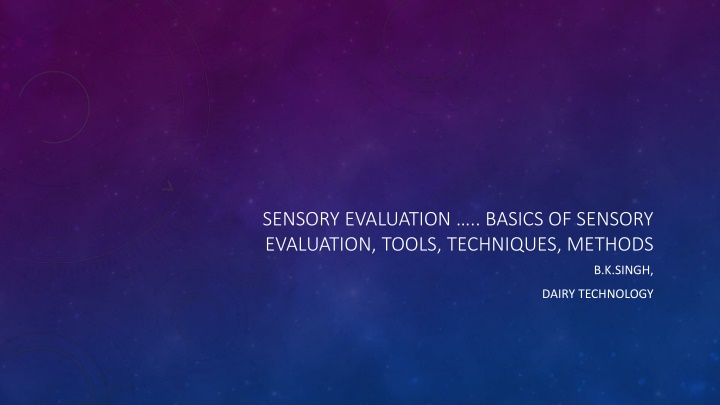 sensory evaluation basics of sensory evaluation