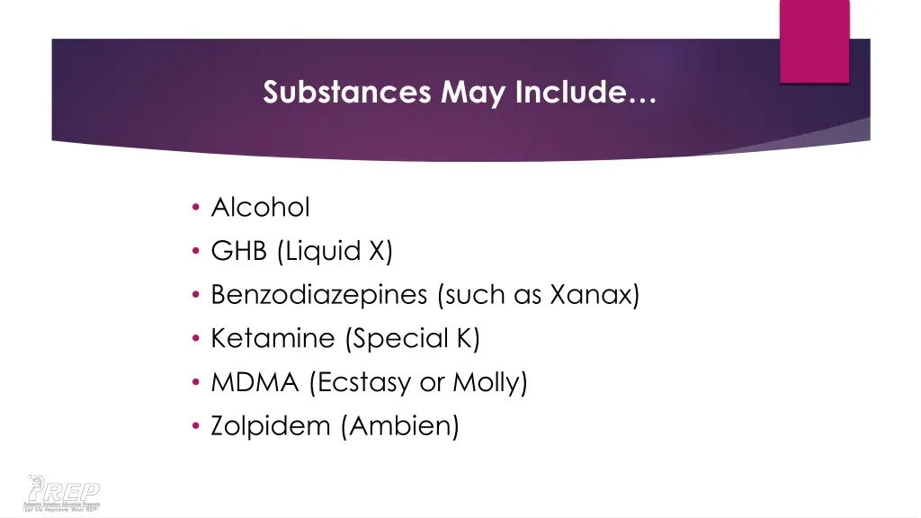 substances may include