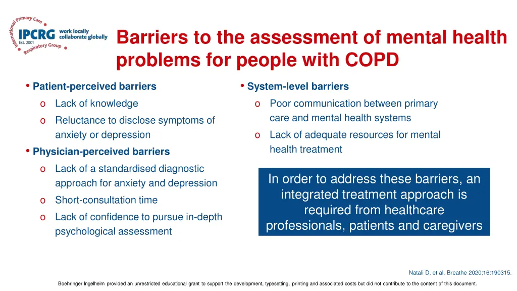 barriers to the assessment of mental health