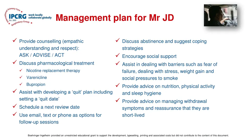 management plan for mr jd