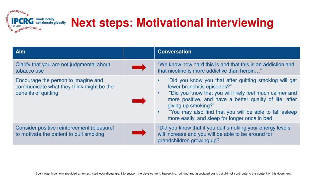 next steps motivational interviewing