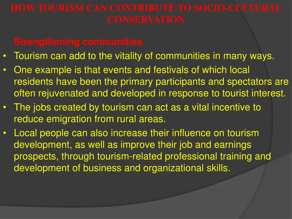 how tourism can contribute to socio cultural 2