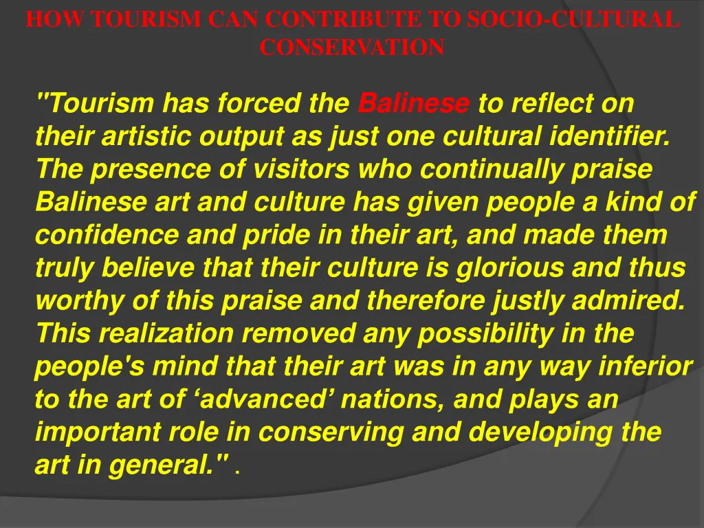 how tourism can contribute to socio cultural 5