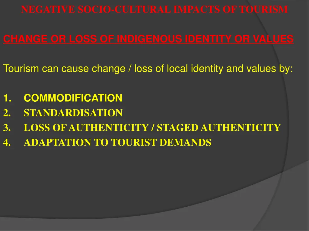 negative socio cultural impacts of tourism