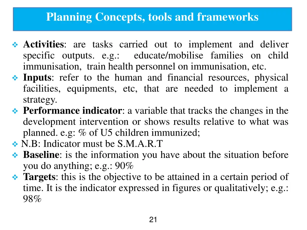 planning concepts tools and frameworks 1