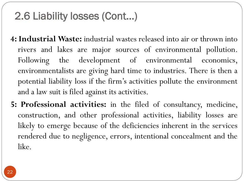 2 6 liability losses cont 2 6 liability losses 2