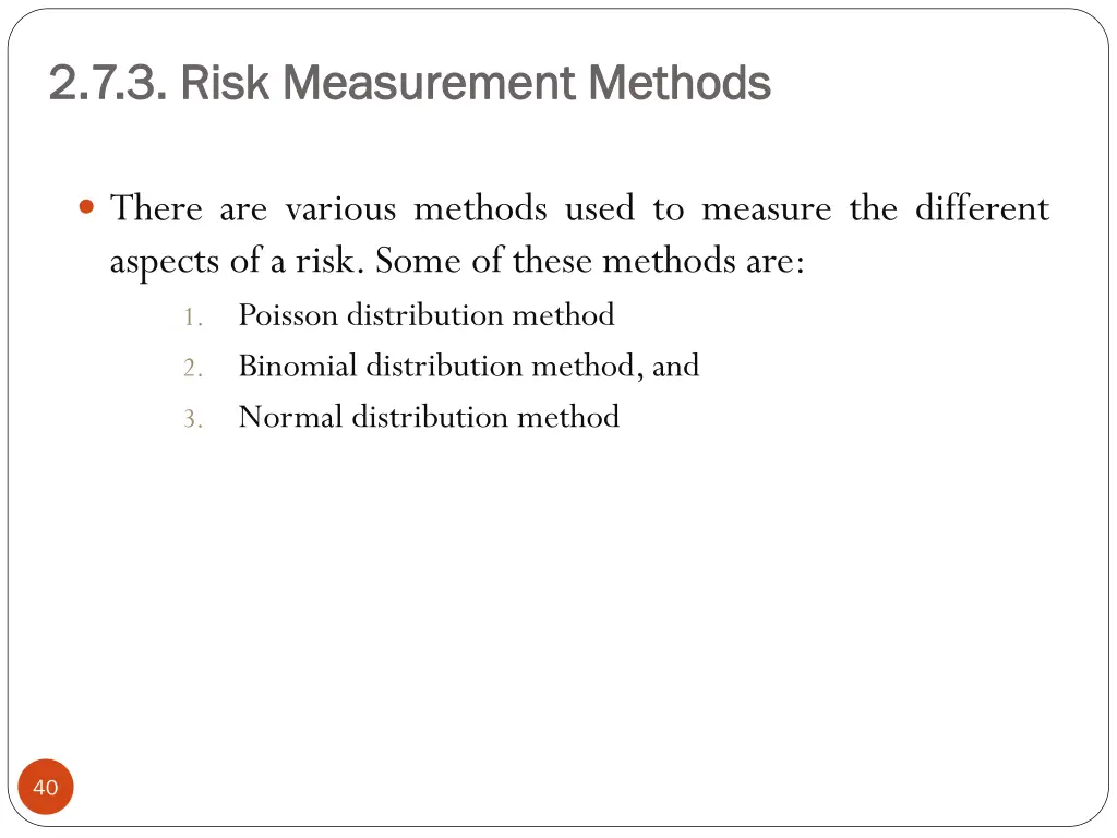 2 7 3 risk measurement methods 2 7 3 risk