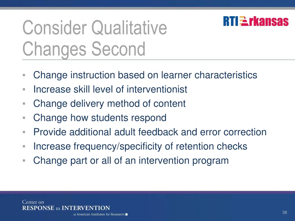 consider qualitative changes second