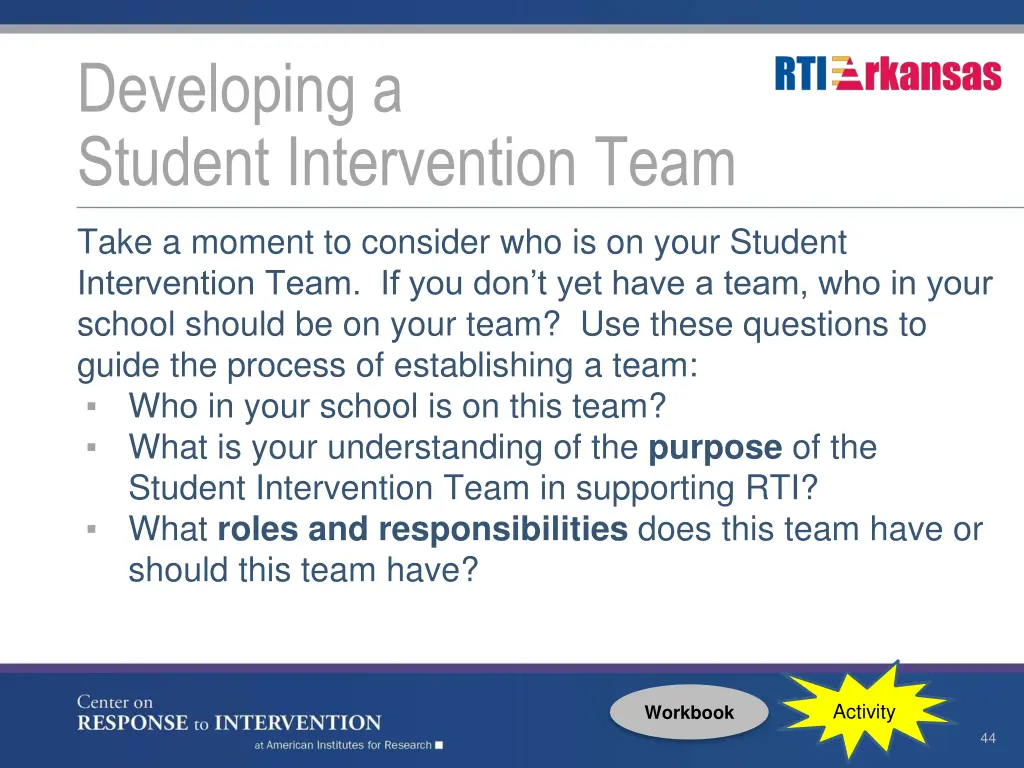 developing a student intervention team