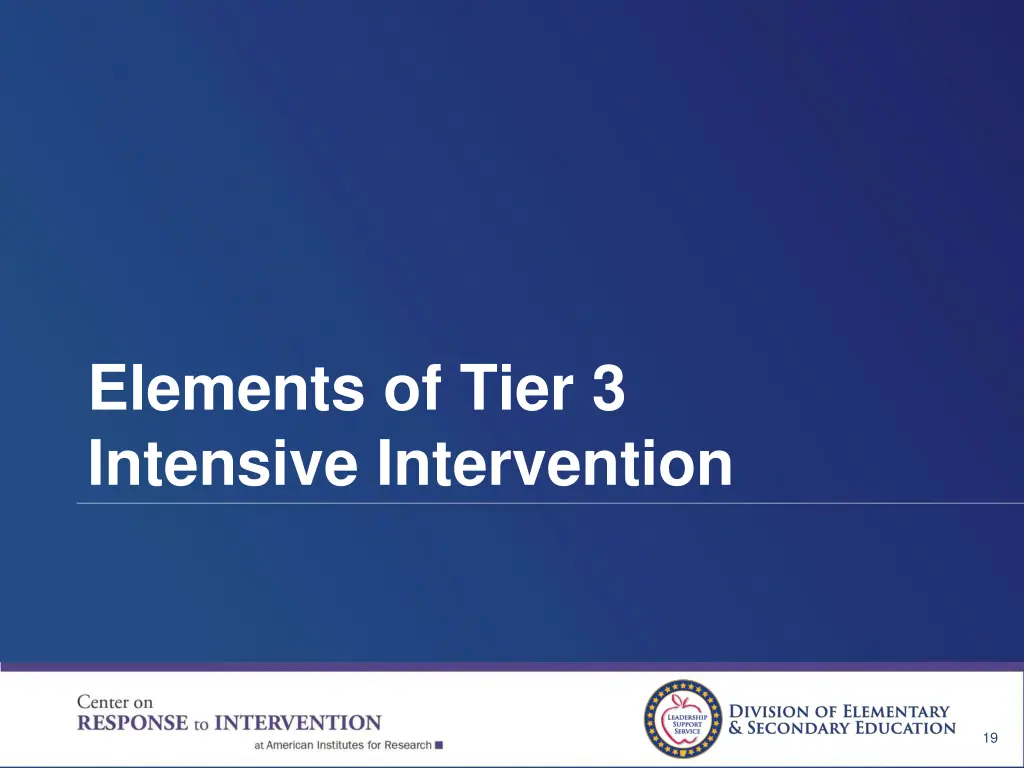 elements of tier 3 intensive intervention