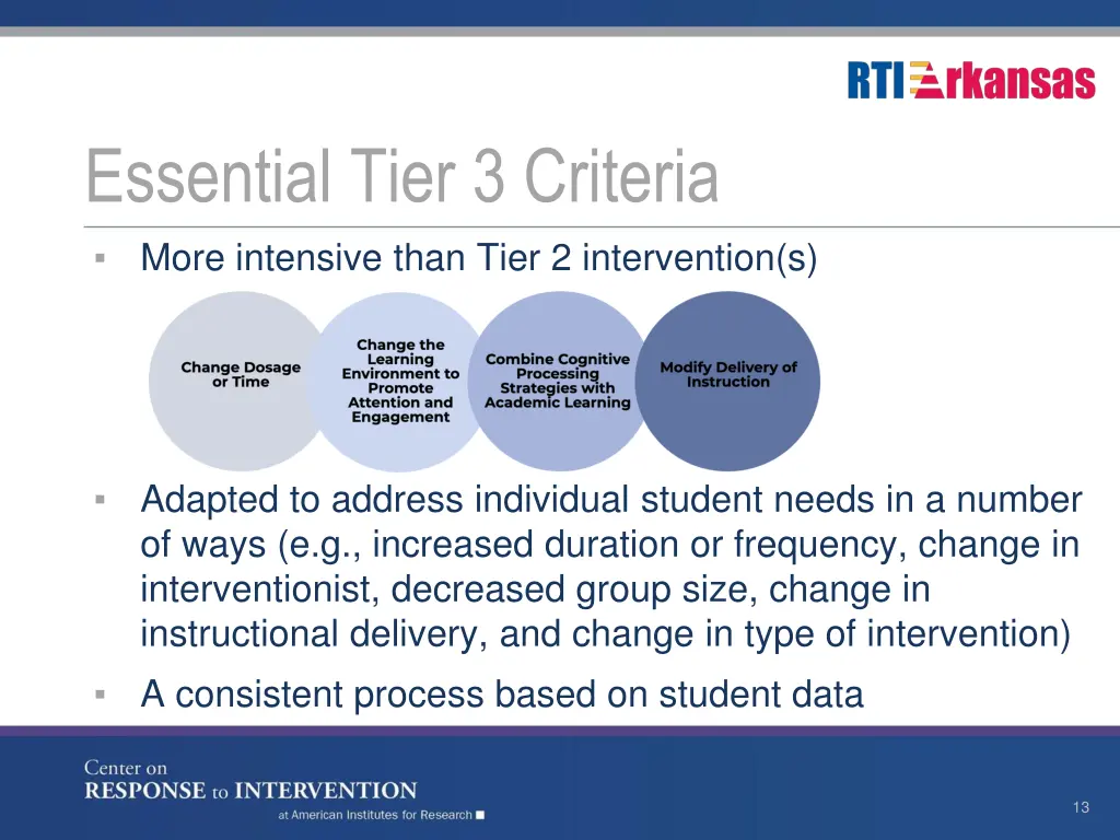 essential tier 3 criteria