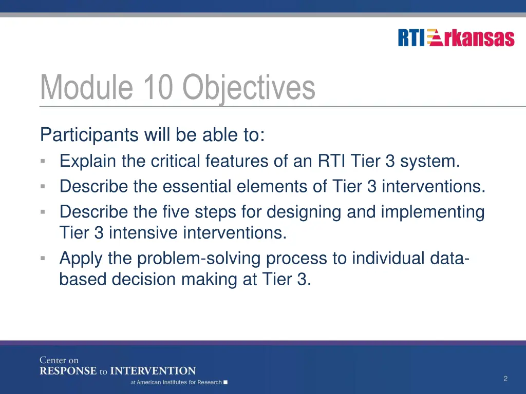 module 10 objectives