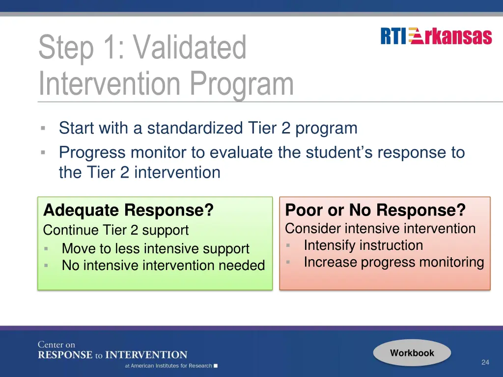 step 1 validated intervention program