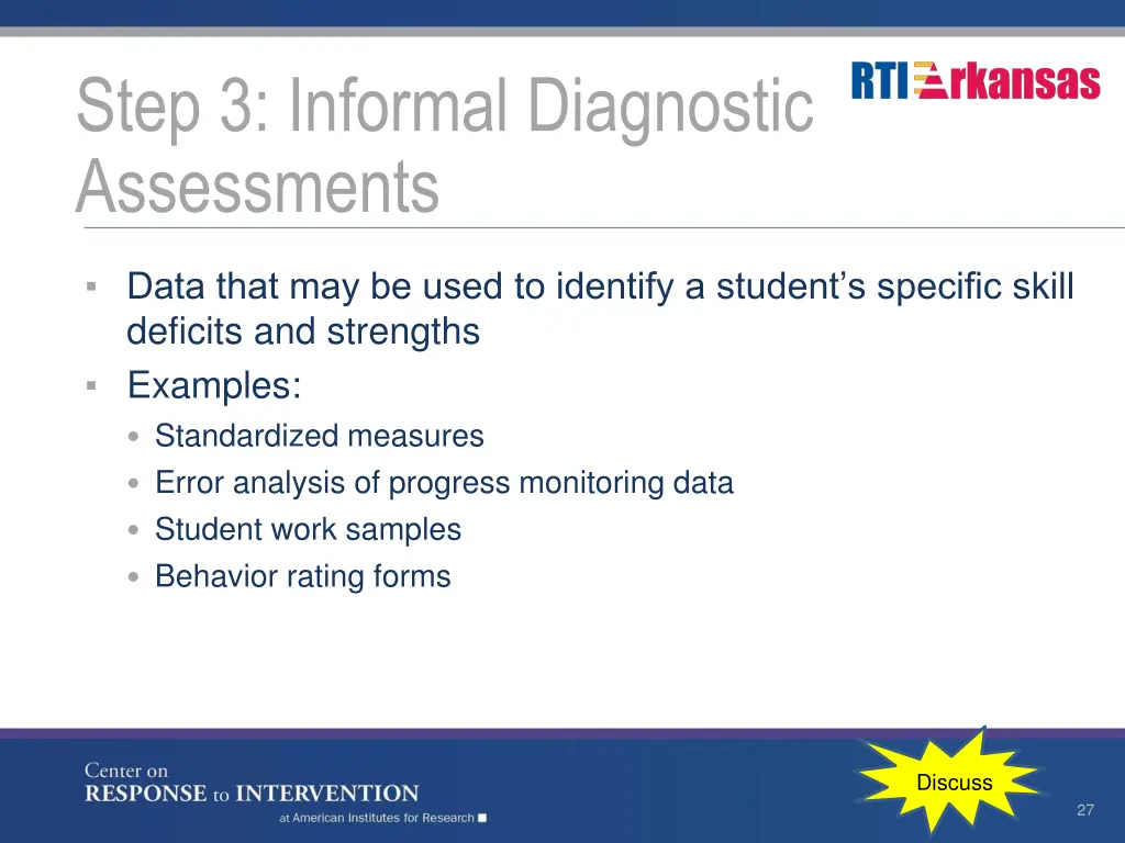 step 3 informal diagnostic assessments