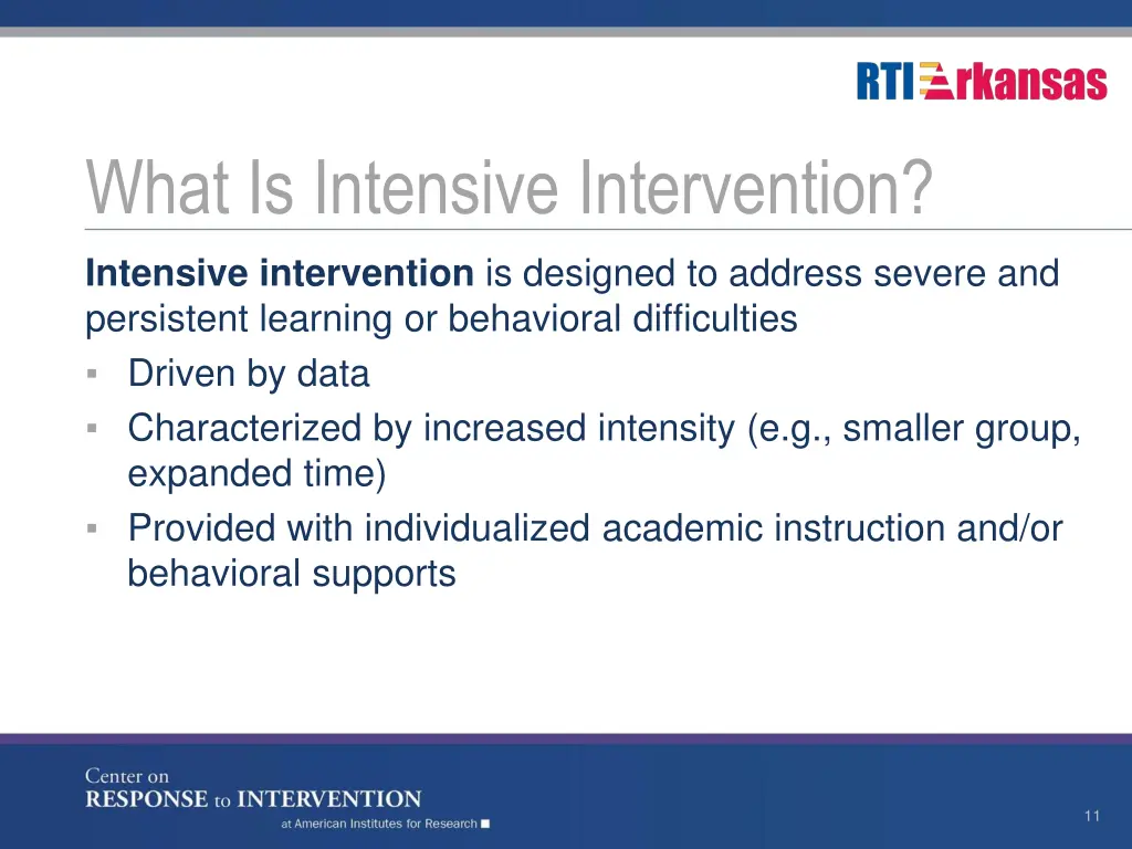 what is intensive intervention