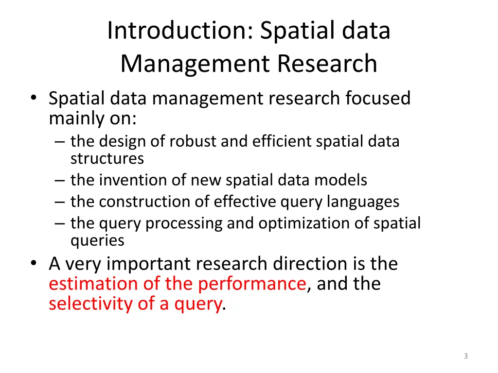 introduction spatial data management research