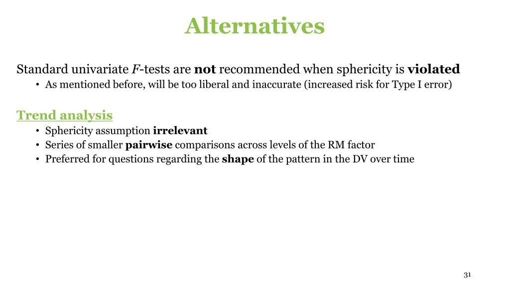 alternatives