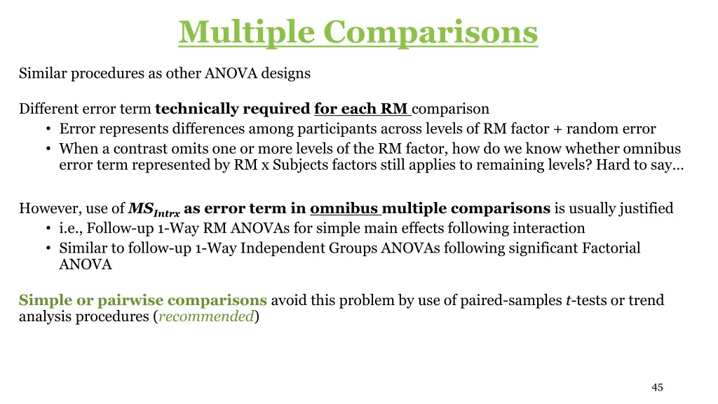 multiple comparisons