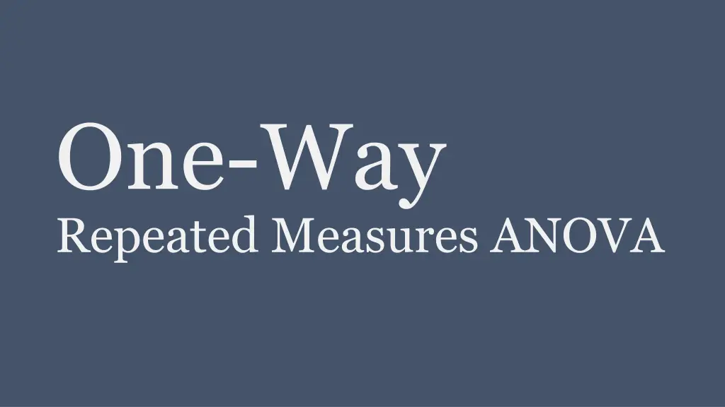 one way repeated measures anova