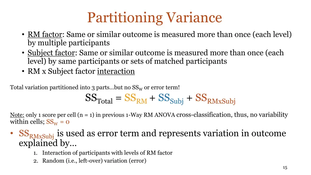 partitioning variance