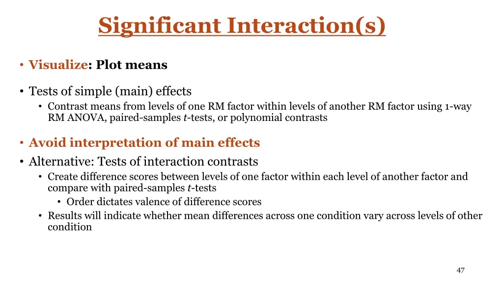 significant interaction s