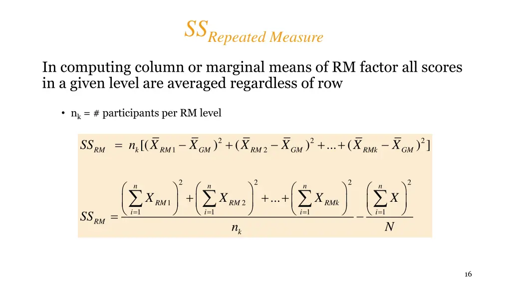 ss repeated measure