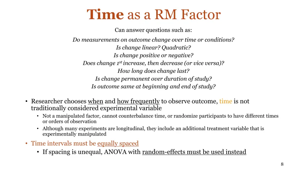 time as a rm factor