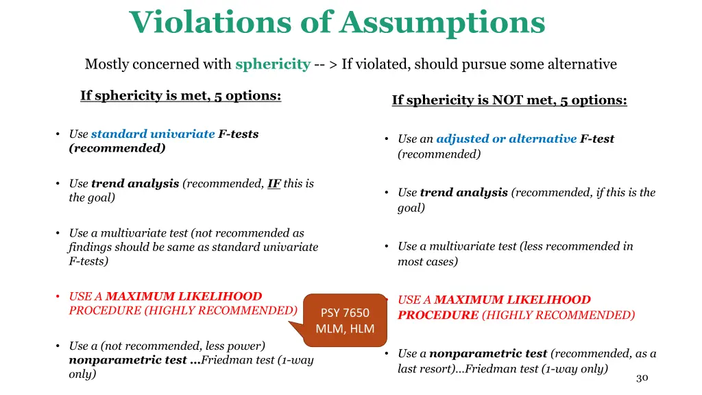 violations of assumptions