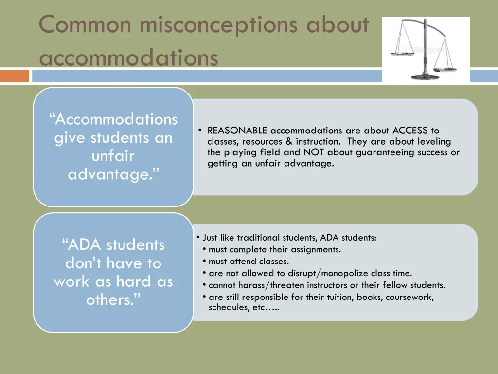 common misconceptions about accommodations