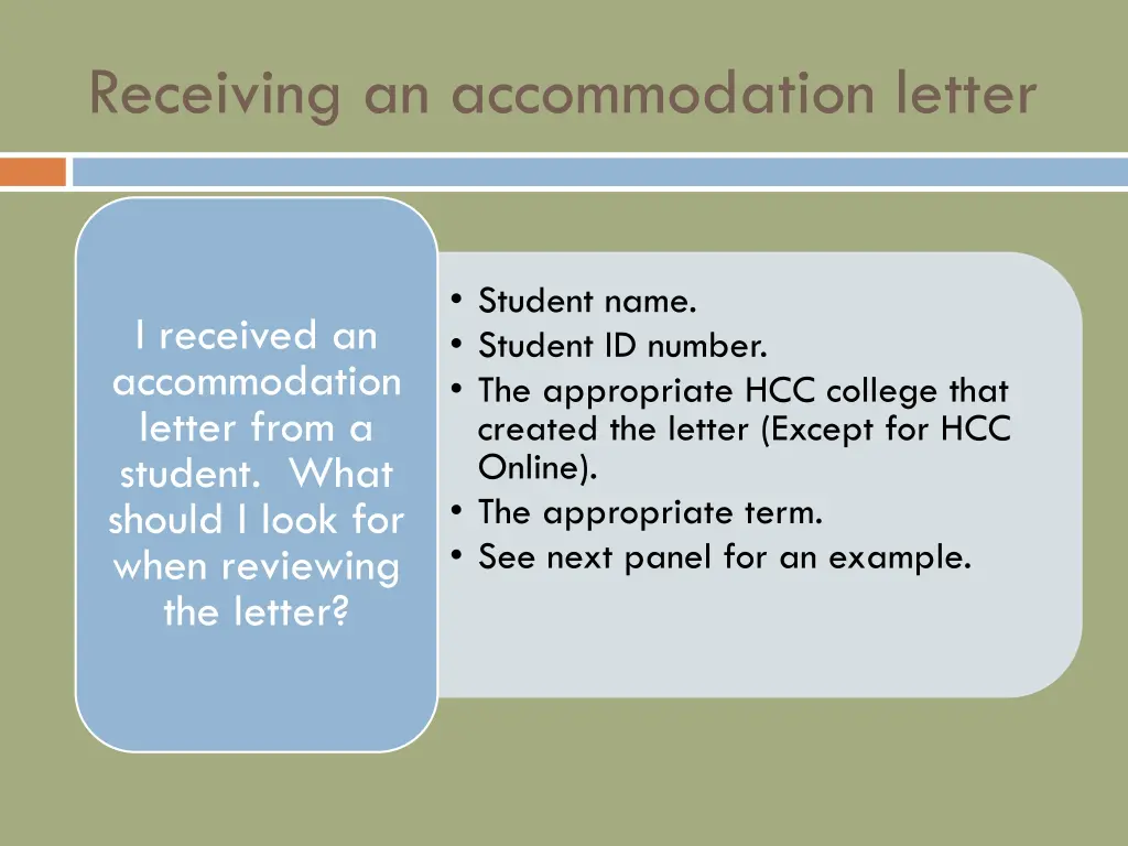 receiving an accommodation letter