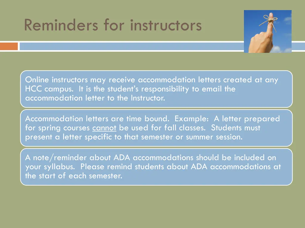 reminders for instructors 1