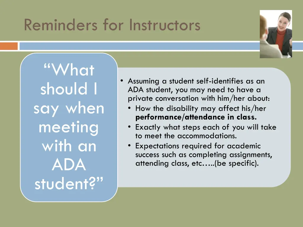 reminders for instructors 2