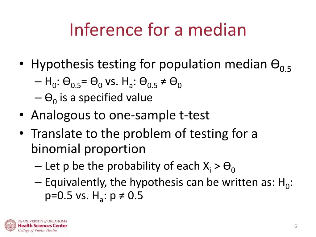 inference for a median