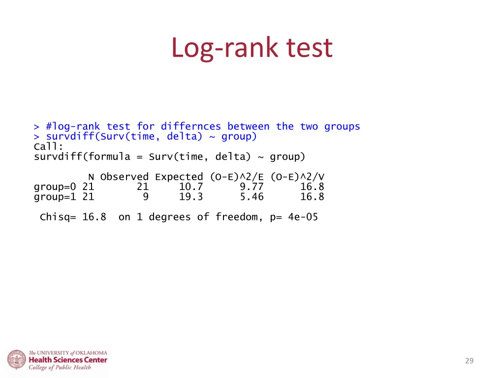 log rank test