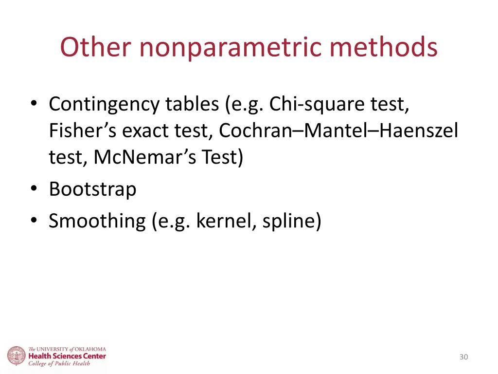 other nonparametric methods