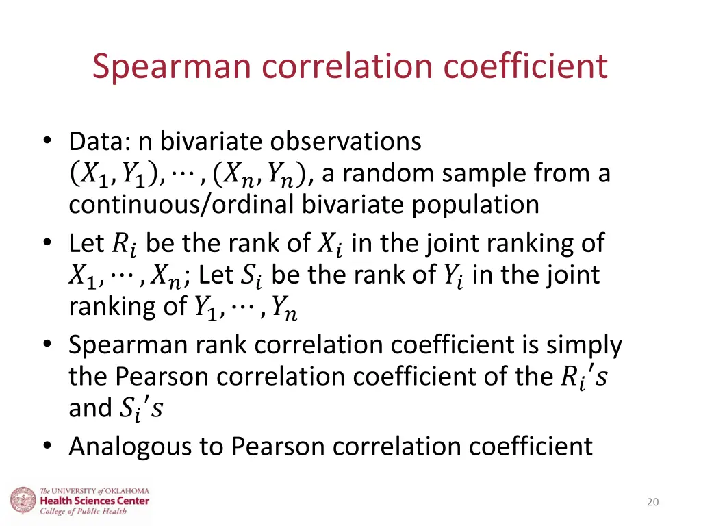 spearman correlation coefficient