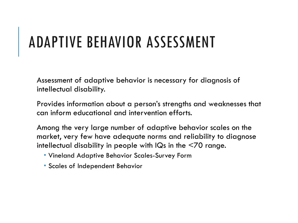 adaptive behavior assessment