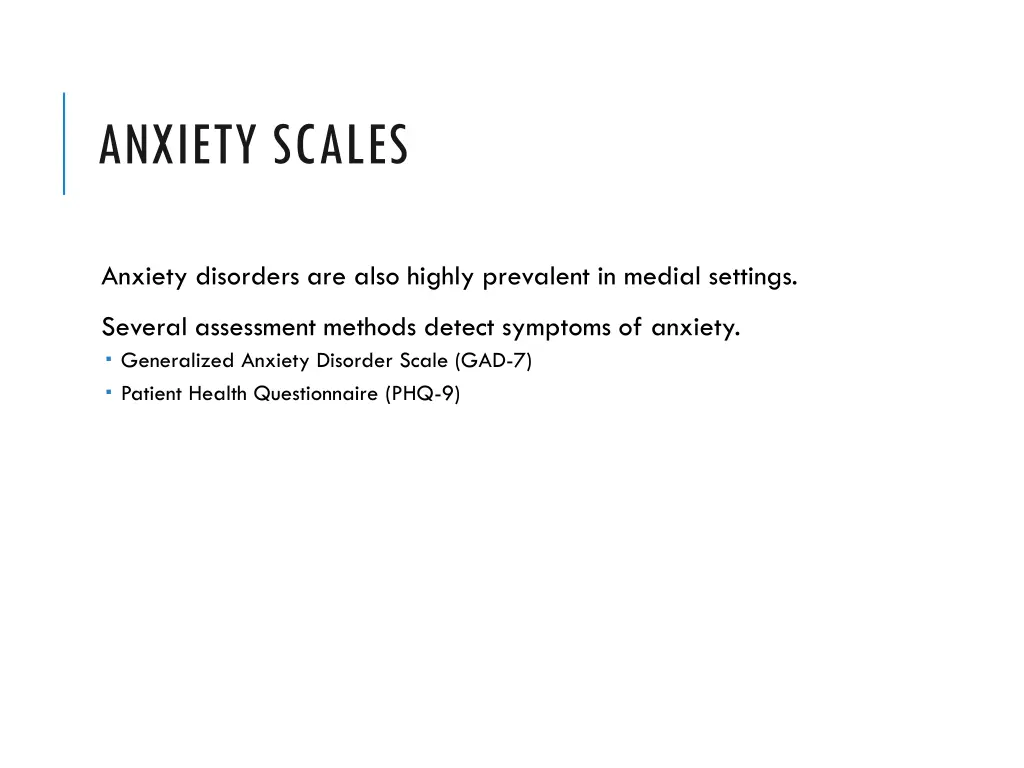 anxiety scales