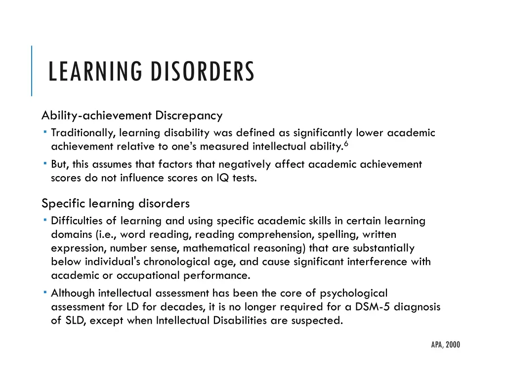 learning disorders