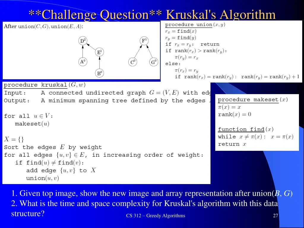 challenge question kruskal s algorithm