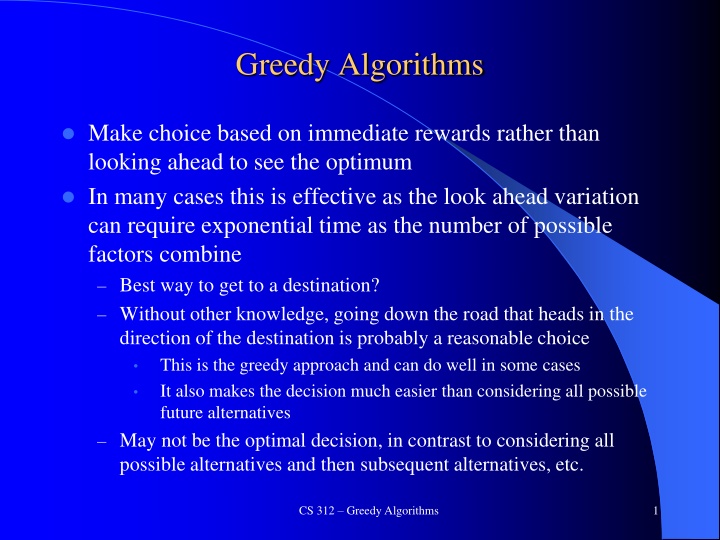 greedy algorithms