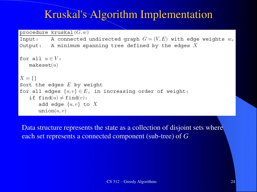 kruskal s algorithm implementation