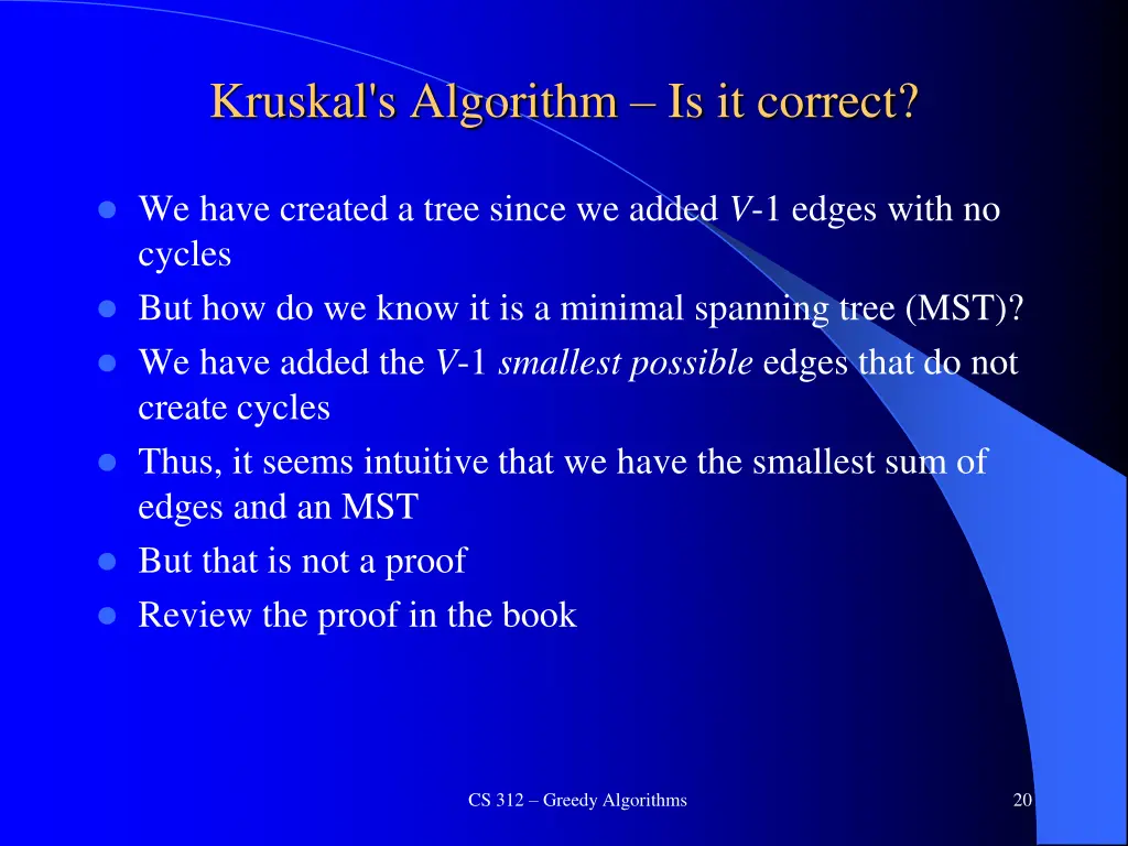 kruskal s algorithm is it correct