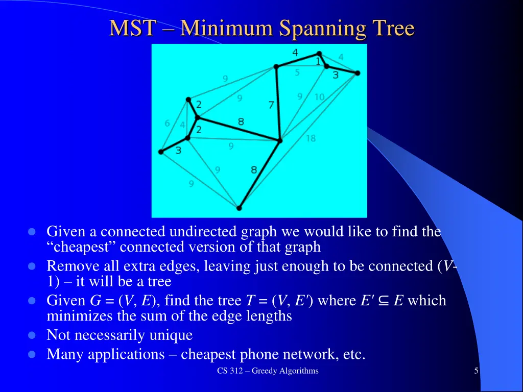 mst minimum spanning tree