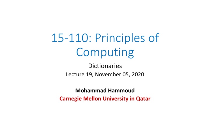 15 110 principles of computing dictionaries